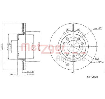 Brzdový kotouč METZGER 6110895