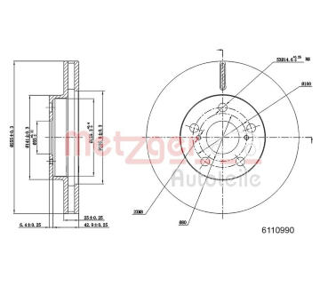 Brzdový kotouč METZGER 6110990