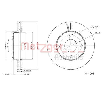 Brzdový kotouč METZGER AUTOTEILE 6111004