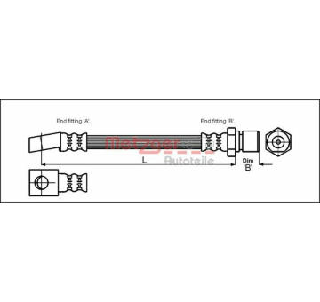 Brzdová hadice METZGER 4112812