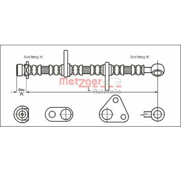 Brzdová hadice METZGER 4113279