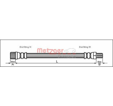 Brzdová hadice METZGER 4113259