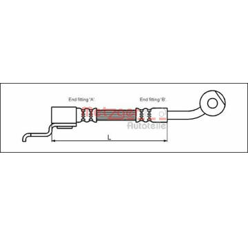 Brzdová hadice METZGER 4113523