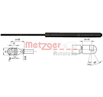 Pneumaticka pruzina, zavazadlovy / nakladovy prostor METZGER 2110388