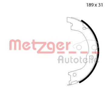 Sada brzdových čelistí, parkovací brzda METZGER MG 127