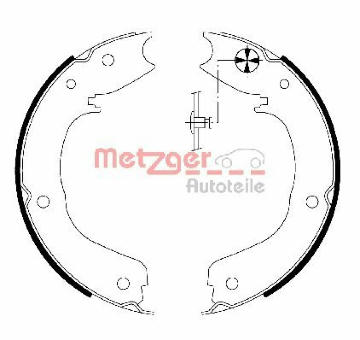 Sada brzdových čelistí, parkovací brzda METZGER MG 203