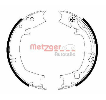 Sada brzdových čelistí, parkovací brzda METZGER AUTOTEILE MG 204