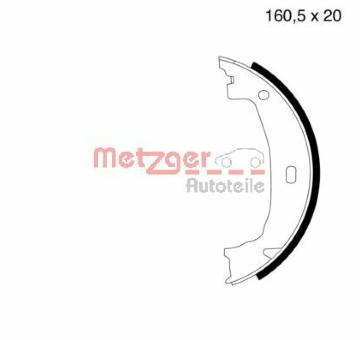 Sada brzdových čelistí, parkovací brzda METZGER MG 780