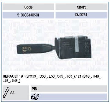 Spínač řízení MAGNETI MARELLI 510033438501