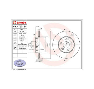 Brzdový kotouč MAGNETI MARELLI 360406031100