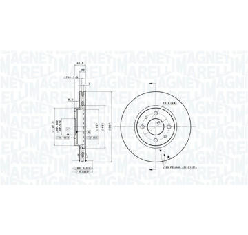 Brzdový kotouč MAGNETI MARELLI 360406213500