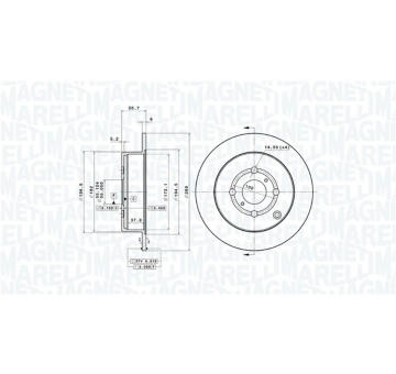Brzdový kotouč MAGNETI MARELLI 360406061401
