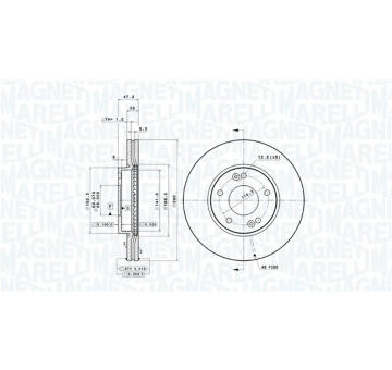 Brzdový kotouč MAGNETI MARELLI 360406096501