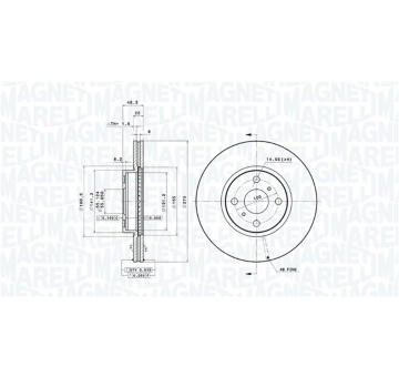 Brzdový kotouč MAGNETI MARELLI 360406112301