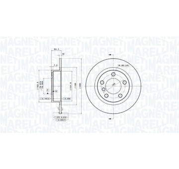 Brzdový kotouč MAGNETI MARELLI 360406121401