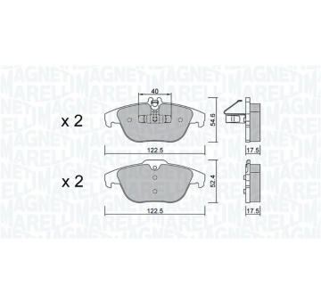 Sada brzdových destiček, kotoučová brzda MAGNETI MARELLI 363916061365
