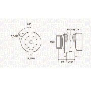 Alternátor MAGNETI MARELLI 063731919010