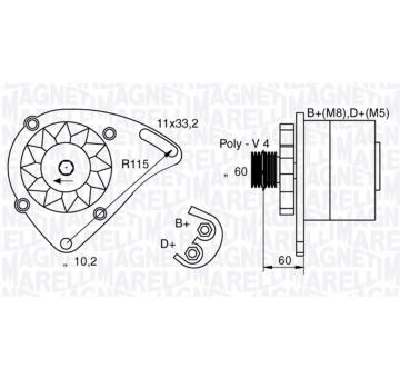 Alternátor MAGNETI MARELLI 063321600010