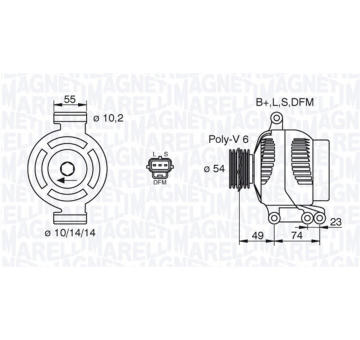 Alternátor MAGNETI MARELLI 063731758010