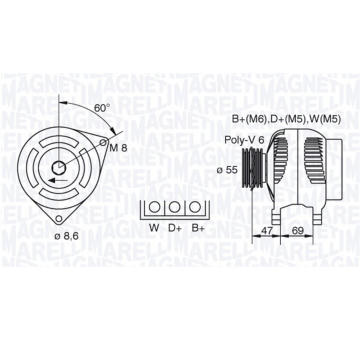 generátor MAGNETI MARELLI 063341345010