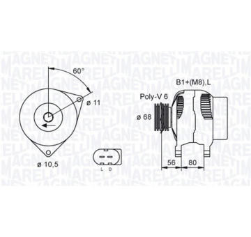 Alternátor MAGNETI MARELLI 063731557010