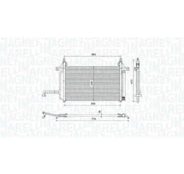 Kondenzátor, klimatizace MAGNETI MARELLI 350203732000