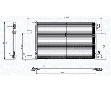 Kondenzátor, klimatizace MAGNETI MARELLI 350203760000