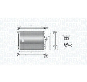 Kondenzátor, klimatizace MAGNETI MARELLI 350203778000