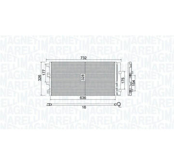 Kondenzátor, klimatizace MAGNETI MARELLI 350203797000