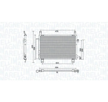 Kondenzátor, klimatizace MAGNETI MARELLI 350203798000