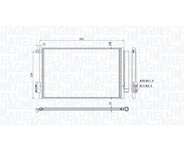 Kondenzátor, klimatizace MAGNETI MARELLI 350203814000