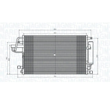 Kondenzátor, klimatizace MAGNETI MARELLI 350203843000