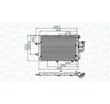 Kondenzátor, klimatizace MAGNETI MARELLI 350203891000