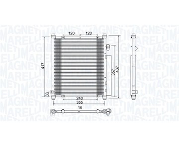 Kondenzátor, klimatizace MAGNETI MARELLI 350203907000