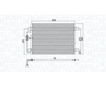 Kondenzátor, klimatizace MAGNETI MARELLI 350203949000