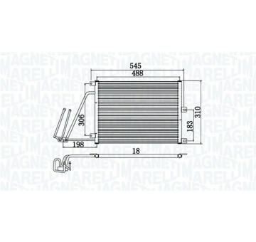 Kondenzátor, klimatizace MAGNETI MARELLI 350203950000