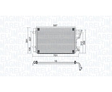 Kondenzátor, klimatizace MAGNETI MARELLI 350203951000