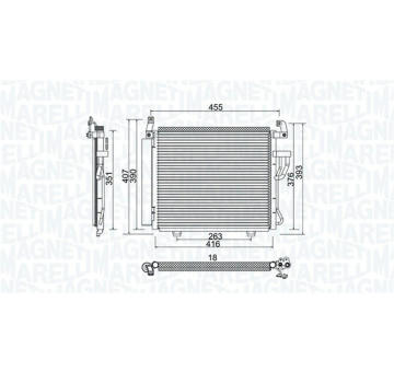 Kondenzátor, klimatizace MAGNETI MARELLI 350203975000