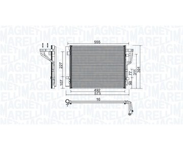 Kondenzátor, klimatizace MAGNETI MARELLI 350203976000