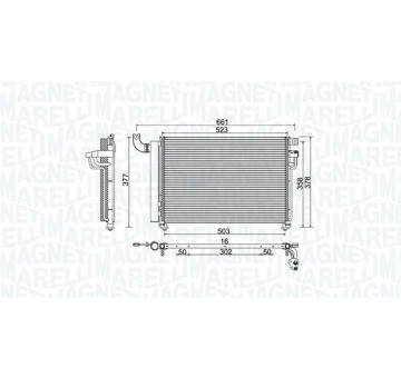 Kondenzátor, klimatizace MAGNETI MARELLI 350203982000