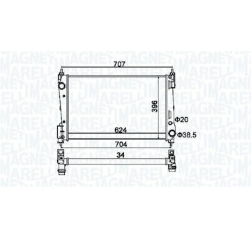 Chladič, chlazení motoru MAGNETI MARELLI 350213151200