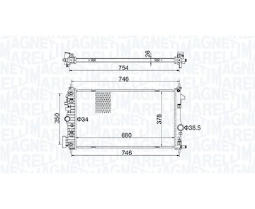 Chladič, chlazení motoru MAGNETI MARELLI 350213152300