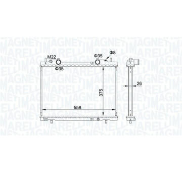 Chladič, chlazení motoru MAGNETI MARELLI 350213163900