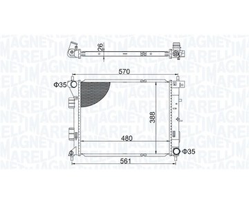 Chladič, chlazení motoru MAGNETI MARELLI 350213173600
