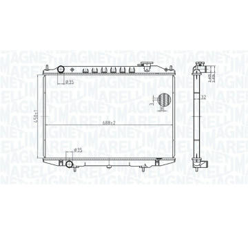 Chladič, chlazení motoru MAGNETI MARELLI 350213183500