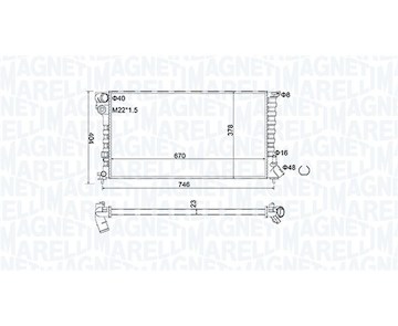 Chladič, chlazení motoru MAGNETI MARELLI 350213186600