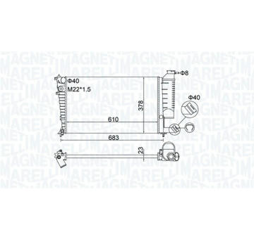 Chladič, chlazení motoru MAGNETI MARELLI 350213189500