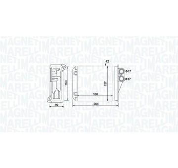 Výmenník tepla vnútorného kúrenia MAGNETI MARELLI 350218481000