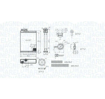 Výmenník tepla vnútorného kúrenia MAGNETI MARELLI 350218486000