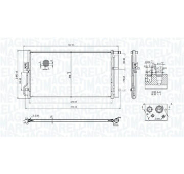Kondenzátor, klimatizace MAGNETI MARELLI 350203101100